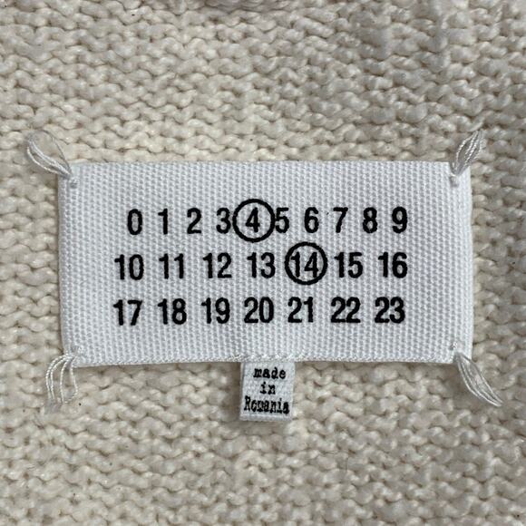 MAISON MARGIELA Size XS Cream Cotton Polyamide Shaggy Knit Cardigan - Picture 6 of 8